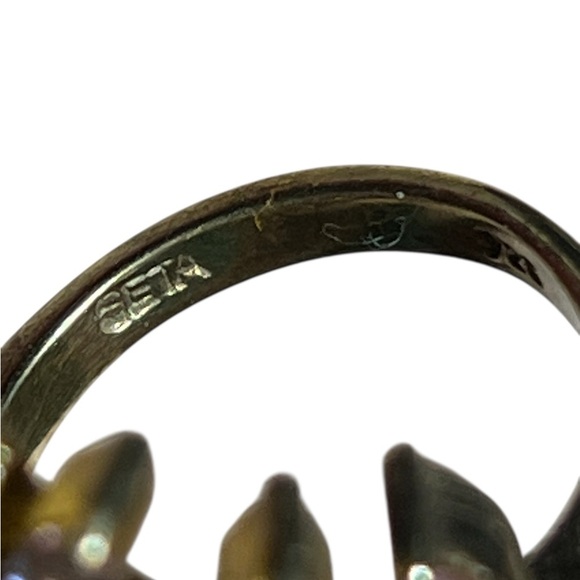 Vintage SETA Pink CZ Sterling Silver Wrap Ring size 5.5 - Picture 5 of 7